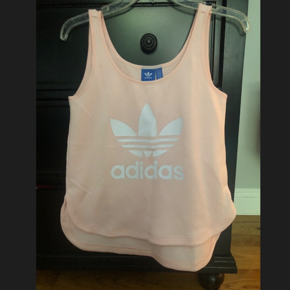 Adidas jersey material tank top size small.